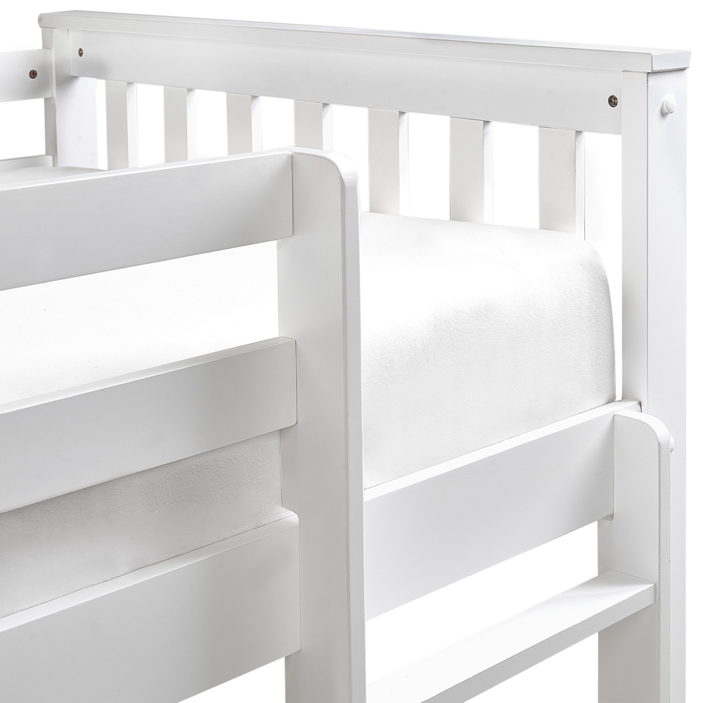 Letto a castello singolo UE per bambini in legno di gomma legno bianco cameretta