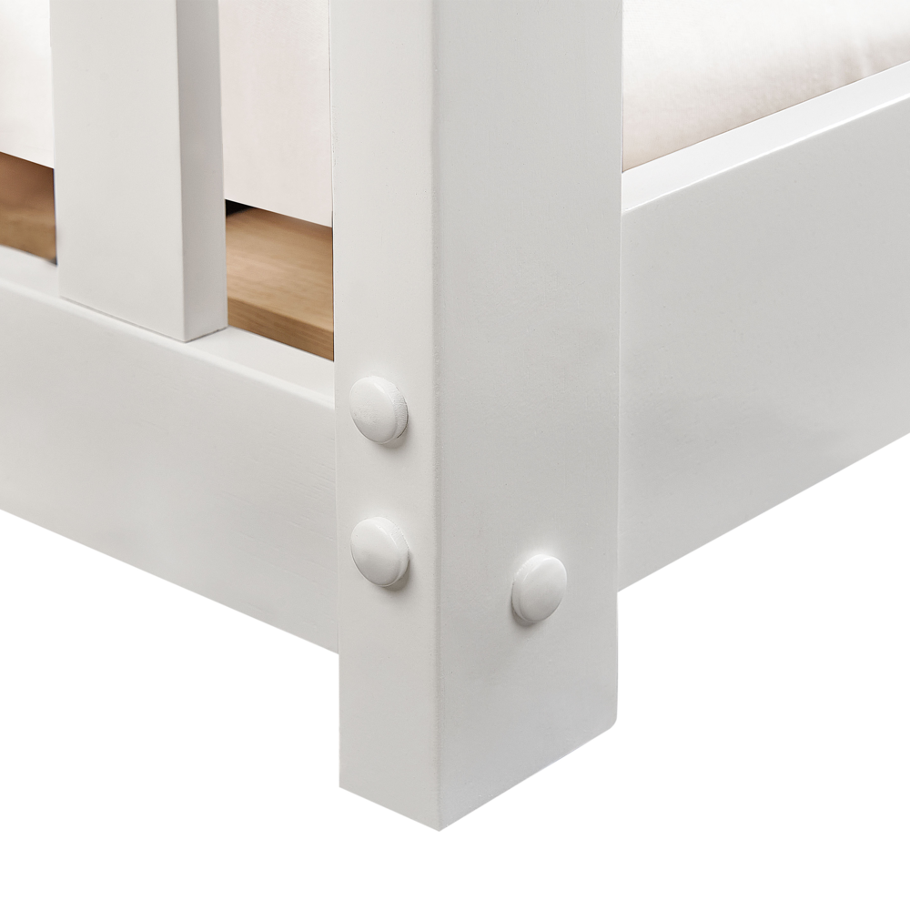 Letto a castello singolo UE per bambini in legno di gomma legno bianco cameretta