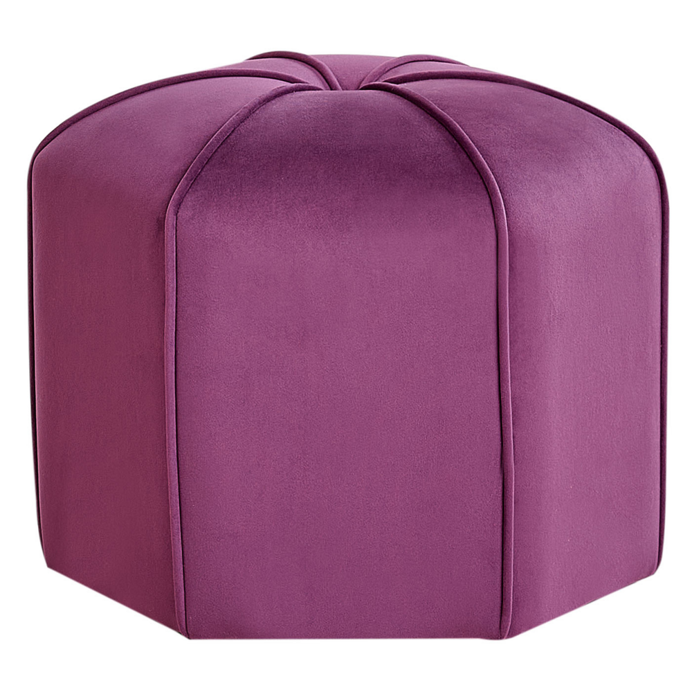 Pouf poggiapiedi moderno rotondo in velluto viola soggiorno camera da letto