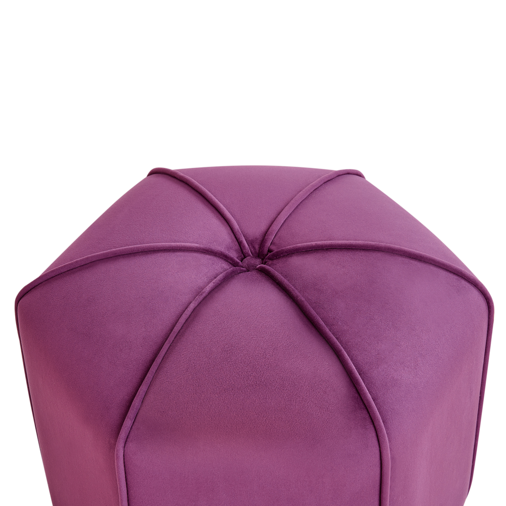 Pouf poggiapiedi moderno rotondo in velluto viola soggiorno camera da letto