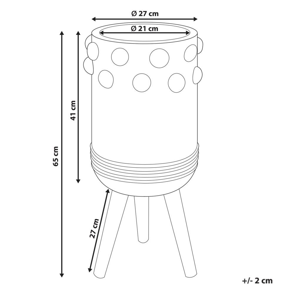 Vaso per piante Sabbia Beige Magnesio Base rotonda in legno massiccio Vaso per piante alte