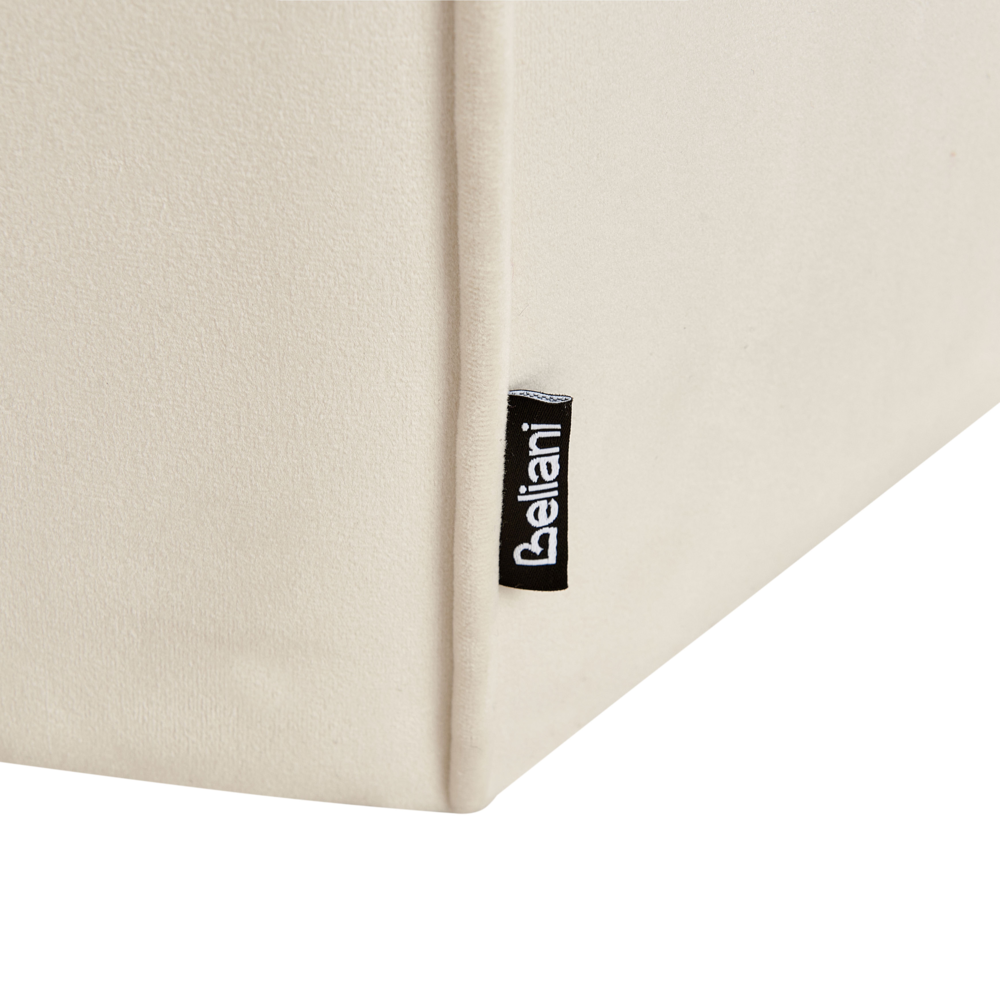 Pouf poggiapiedi moderno rotondo in velluto beige soggiorno camera da letto