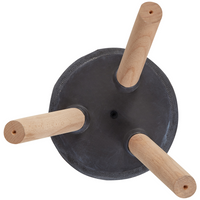 Vaso per piante Grigio grafite Magnesio Base rotonda in legno massiccio Vaso alto per piante