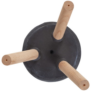 Vaso per piante Grigio grafite Magnesio Base rotonda in legno massiccio Vaso alto per piante