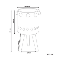 Vaso per piante Grigio grafite Magnesio Base rotonda in legno massiccio Vaso alto per piante