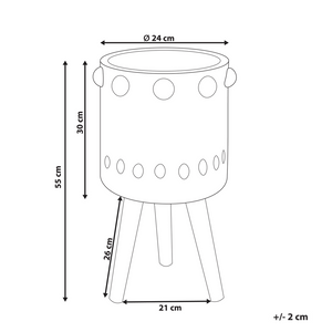 Vaso per piante Grigio grafite Magnesio Base rotonda in legno massiccio Vaso alto per piante