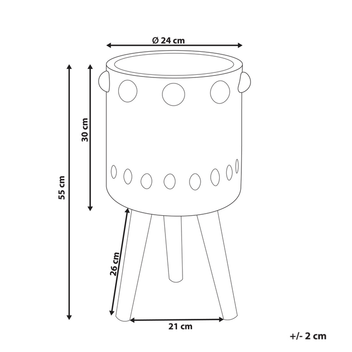 Vaso per piante Grigio grafite Magnesio Base rotonda in legno massiccio Vaso alto per piante