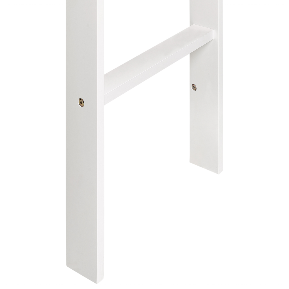 Letto singolo alto per bambini in legno di caucciù con rete a doghe in legno bianco 90 x 200 cm cameretta