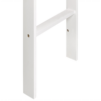 Letto singolo alto per bambini in legno di caucciù con rete a doghe in legno bianco 90 x 200 cm cameretta