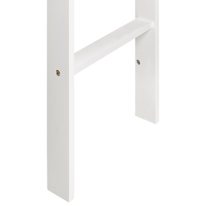 Letto singolo alto per bambini in legno di caucciù con rete a doghe in legno bianco 90 x 200 cm cameretta