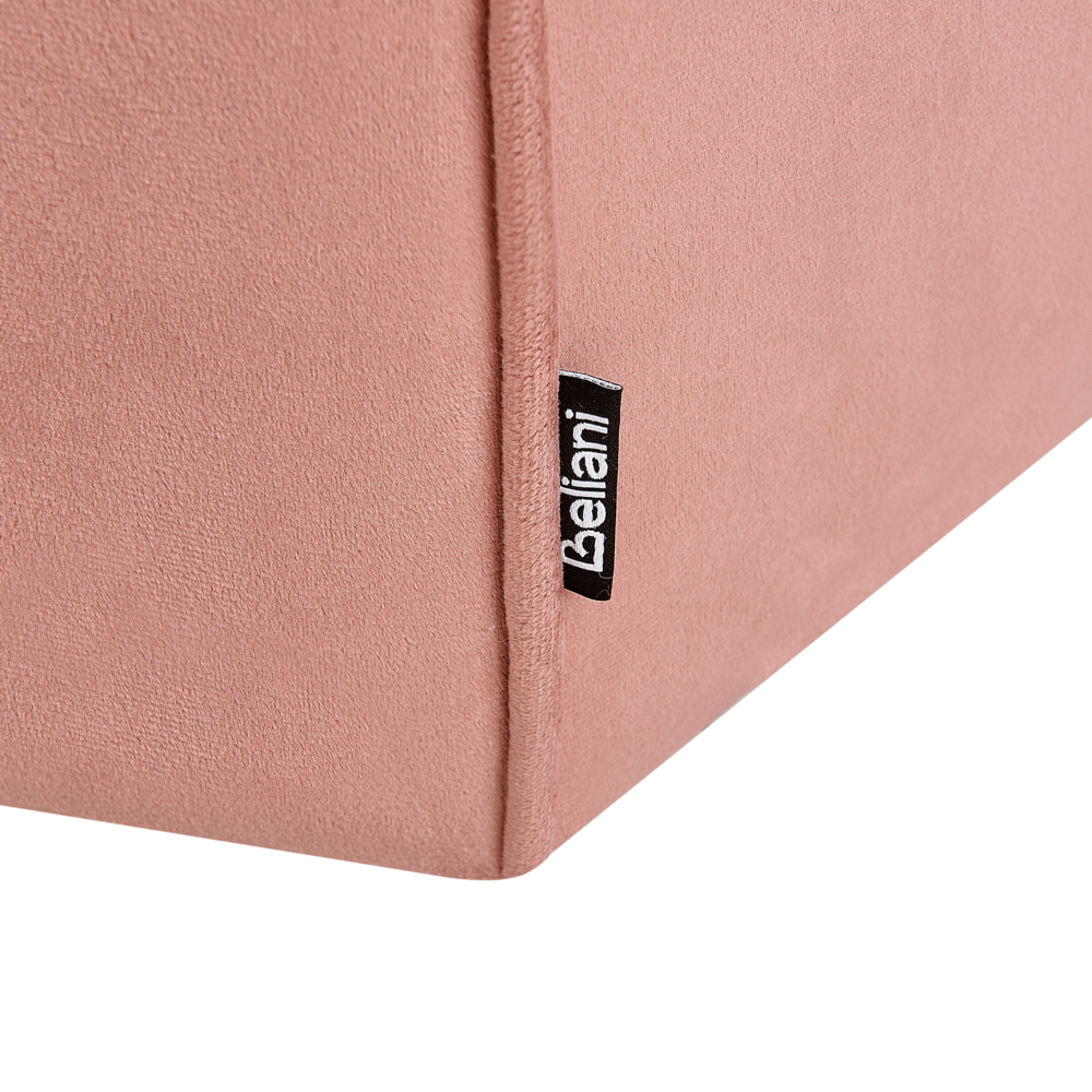 Pouf poggiapiedi moderno rotondo  in velluto rosa soggiorno camera da letto