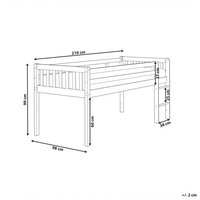 Letto singolo alto per bambini in legno di caucciù con rete a doghe in legno chiaro 90 x 200 cm cameretta