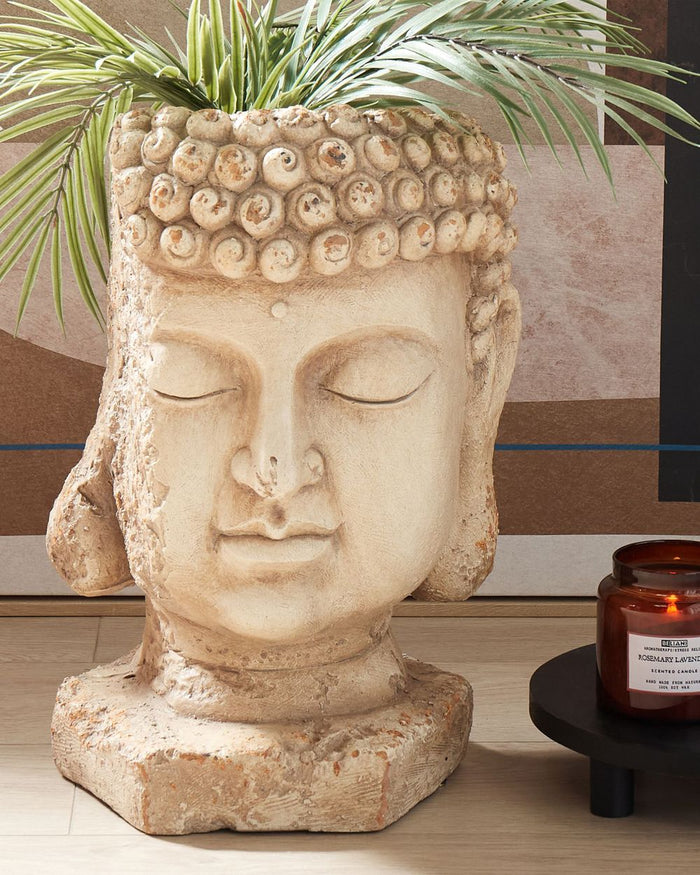 Vaso per piante Beige Outdoor Indoor Flower Pot Retro Buddha Head