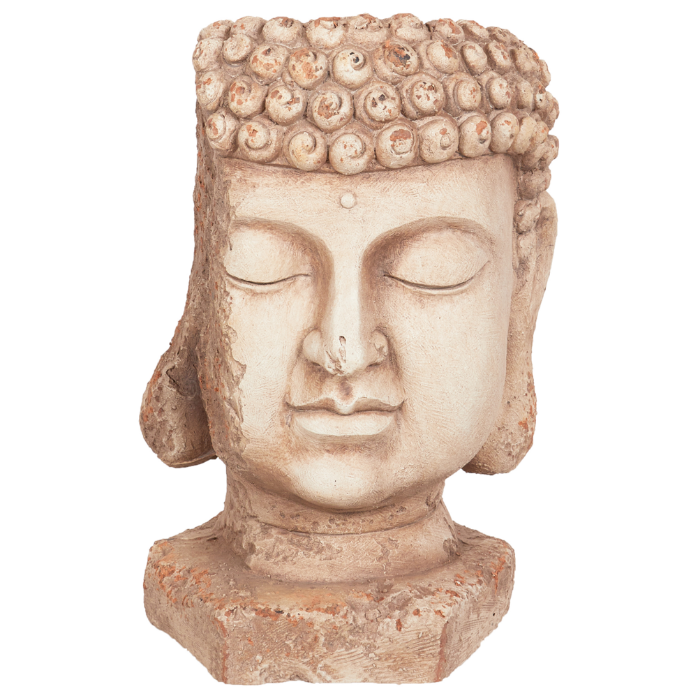 Vaso per piante Beige Outdoor Indoor Flower Pot Retro Buddha Head