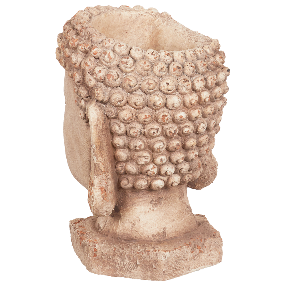 Vaso per piante Beige Outdoor Indoor Flower Pot Retro Buddha Head