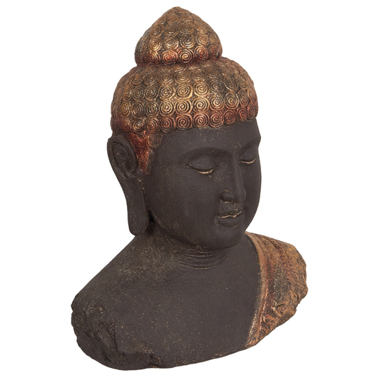 Figurina decorativa Statua di Buddha in magnesio nero e oro Statuetta Ornamento Finitura afflitta Accessori per la decorazione