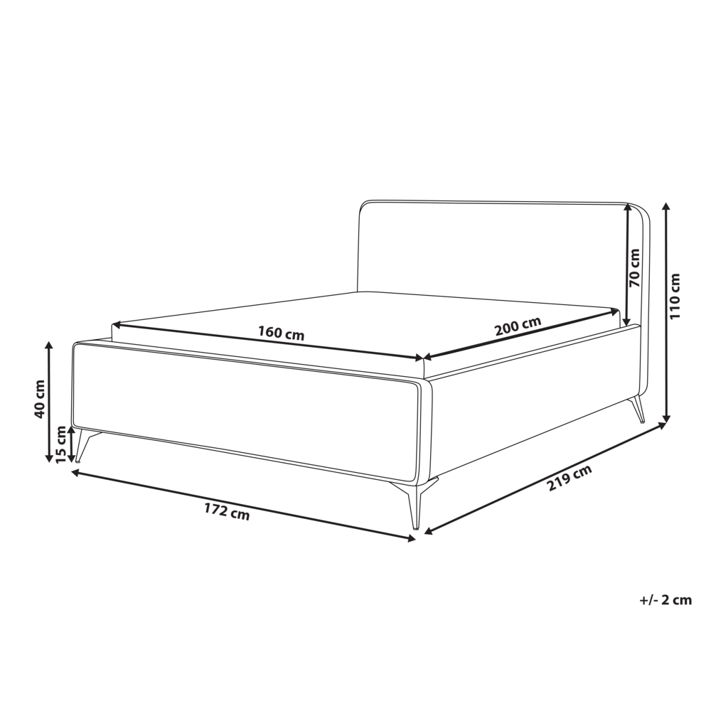 Letto matrimoniale in bouclé con struttura a doghe 160 x 200 cm stile classico camera da letto