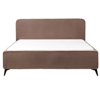 Letto matrimoniale in bouclé con struttura a doghe 180 x 200 cm stile classico camera da letto