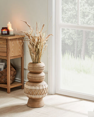 Vaso di fiori marrone chiaro per esterni e interni Boho