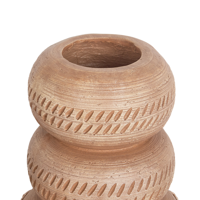 Vaso di fiori marrone chiaro per esterni e interni Boho