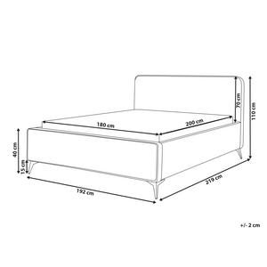 Letto matrimoniale in bouclé con struttura a doghe 180 x 200 cm stile classico camera da letto