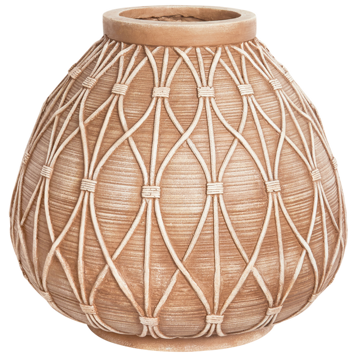 Vaso di fiori marrone chiaro per esterni e interni Boho