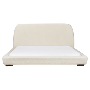 Letto ad acqua Beige Poliestere Boucle Tessuto Imbottito 180 x 200 cm EU King Size Design Classico Tradizionale