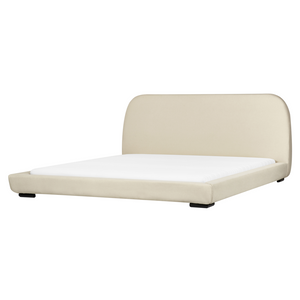Letto ad acqua in tessuto poliestere Beige Chiaro imbottito 180 x 200 cm EU King Size Design classico tradizionale