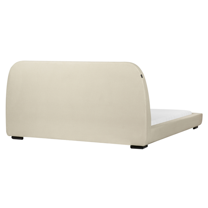Letto ad acqua in tessuto poliestere Beige Chiaro imbottito 180 x 200 cm EU King Size Design classico tradizionale