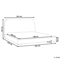Letto ad acqua in tessuto poliestere Beige Chiaro imbottito 180 x 200 cm EU King Size Design classico tradizionale