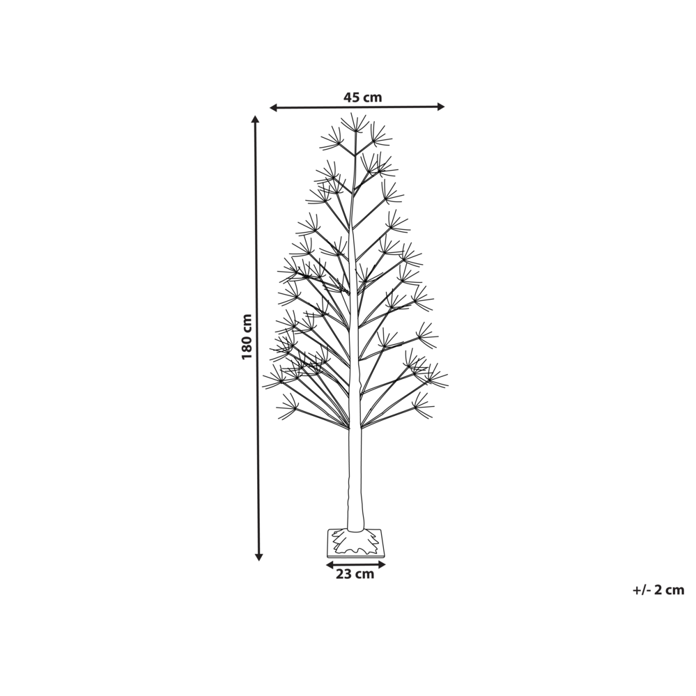 Albero di Natale Artificiale Bianco PE 180 cm Pre-Illuminato con luci LED per esterni e interni Stile Scandinavo
