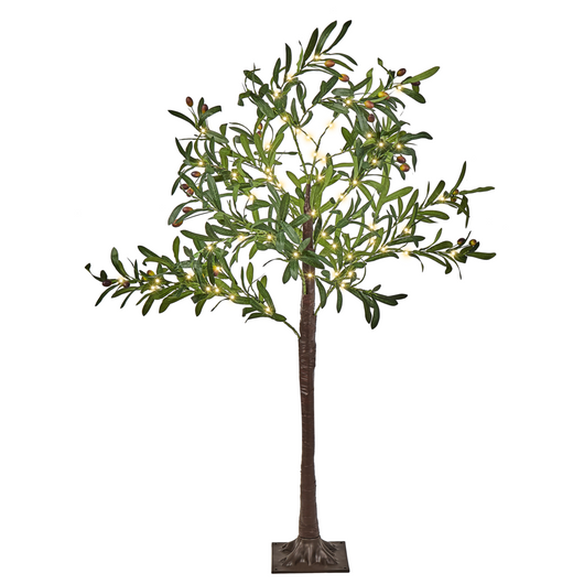 Albero di Natale artificiale in PVC verde da 120 cm con luci LED per esterni e interni in stile scandinavo