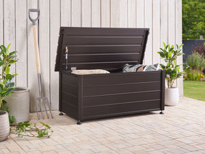 Mobile portaoggetti da giardino in alluminio marrone scuro 113x50 cm Mobili da giardino