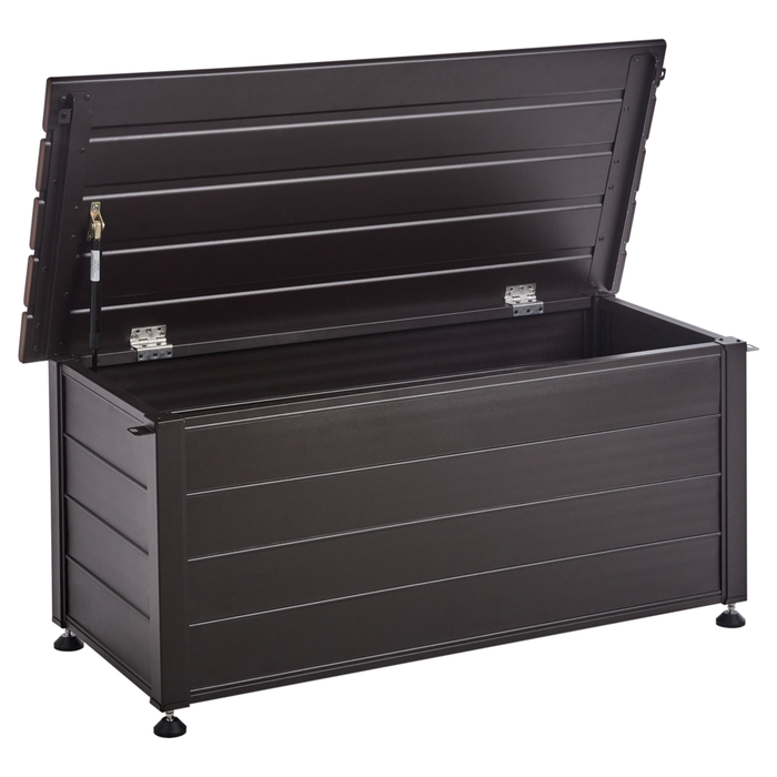 Mobile portaoggetti da giardino in alluminio marrone scuro 113x50 cm Mobili da giardino