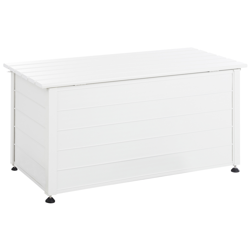 Mobile portaoggetti da giardino in alluminio bianco 123x50 cm Mobili da giardino