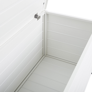 Mobile portaoggetti da giardino in alluminio bianco 123x50 cm Mobili da giardino