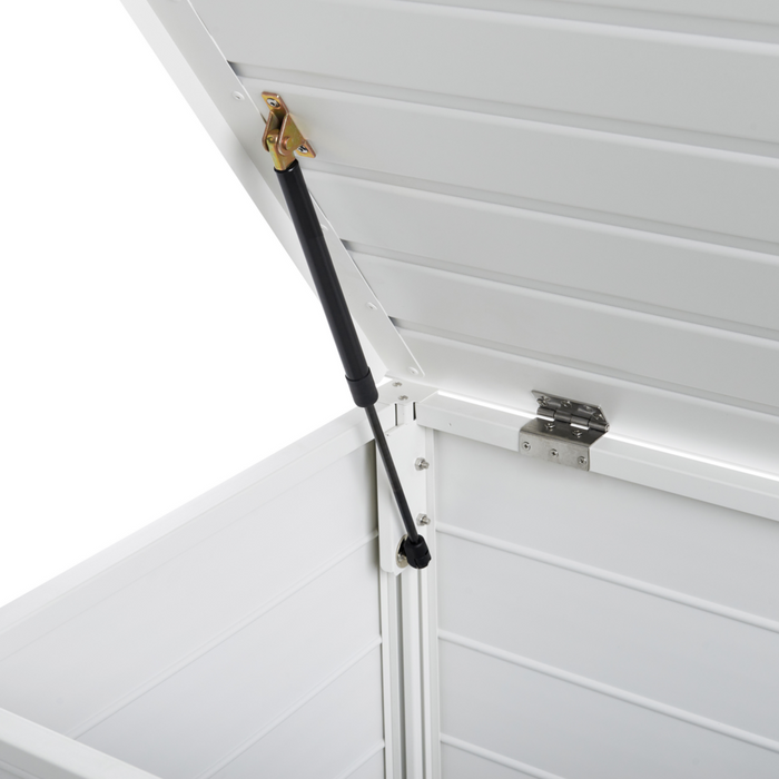 Mobile portaoggetti da giardino in alluminio bianco 123x50 cm Mobili da giardino