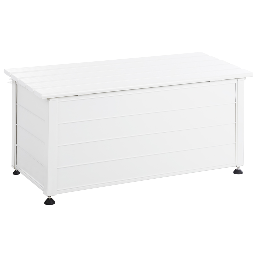 Mobile portaoggetti da giardino in alluminio bianco 113x50 cm Mobili da giardino