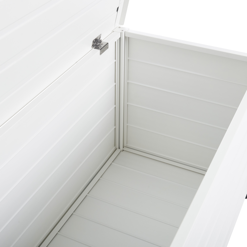 Mobile portaoggetti da giardino in alluminio bianco 113x50 cm Mobili da giardino