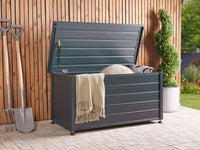 Mobile portaoggetti da giardino in alluminio grigio scuro 123x60 cm Mobili da giardino