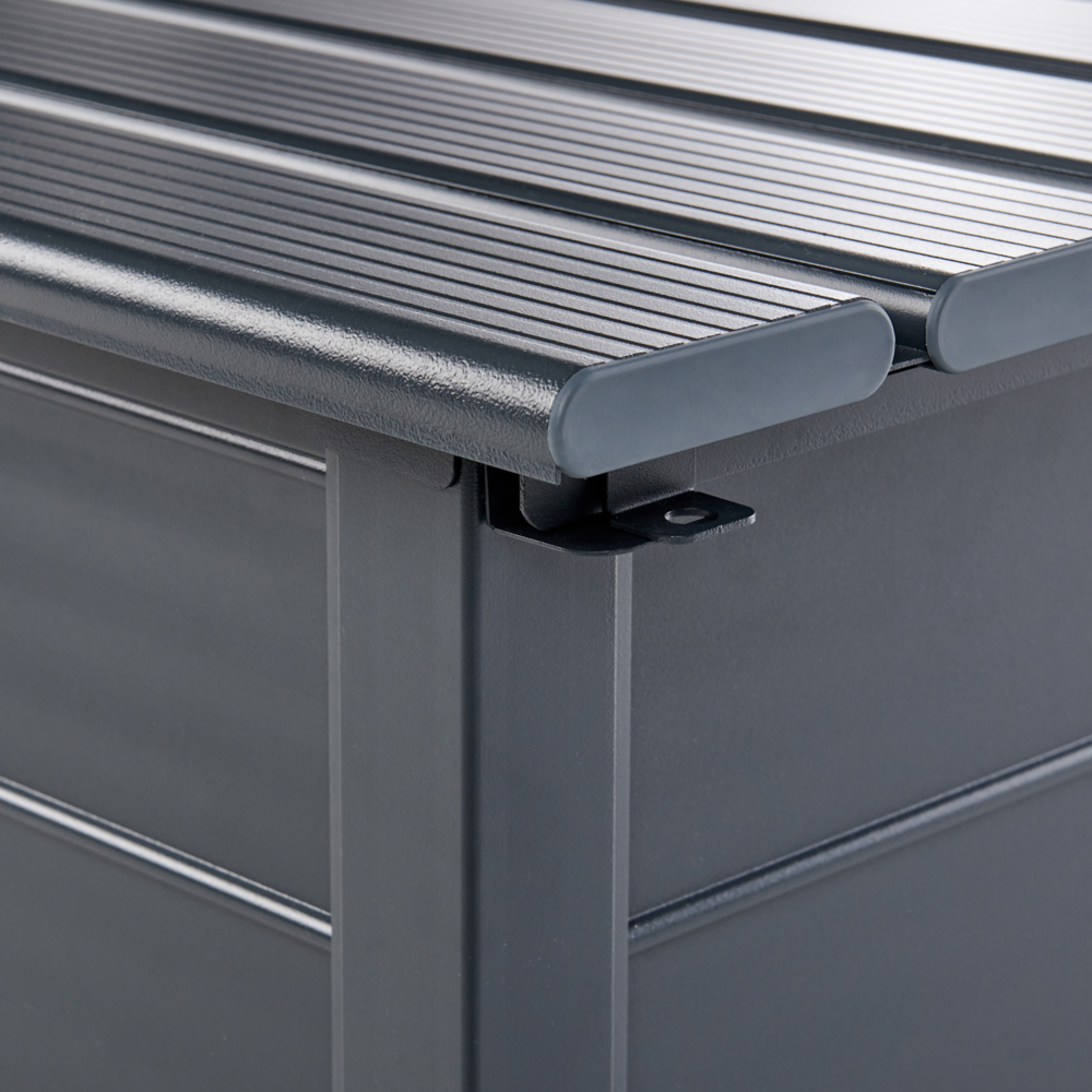 Mobile portaoggetti da giardino in alluminio grigio scuro 113x50 cm Mobili da giardino