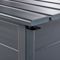 Mobile portaoggetti da giardino in alluminio grigio scuro 113x50 cm Mobili da giardino