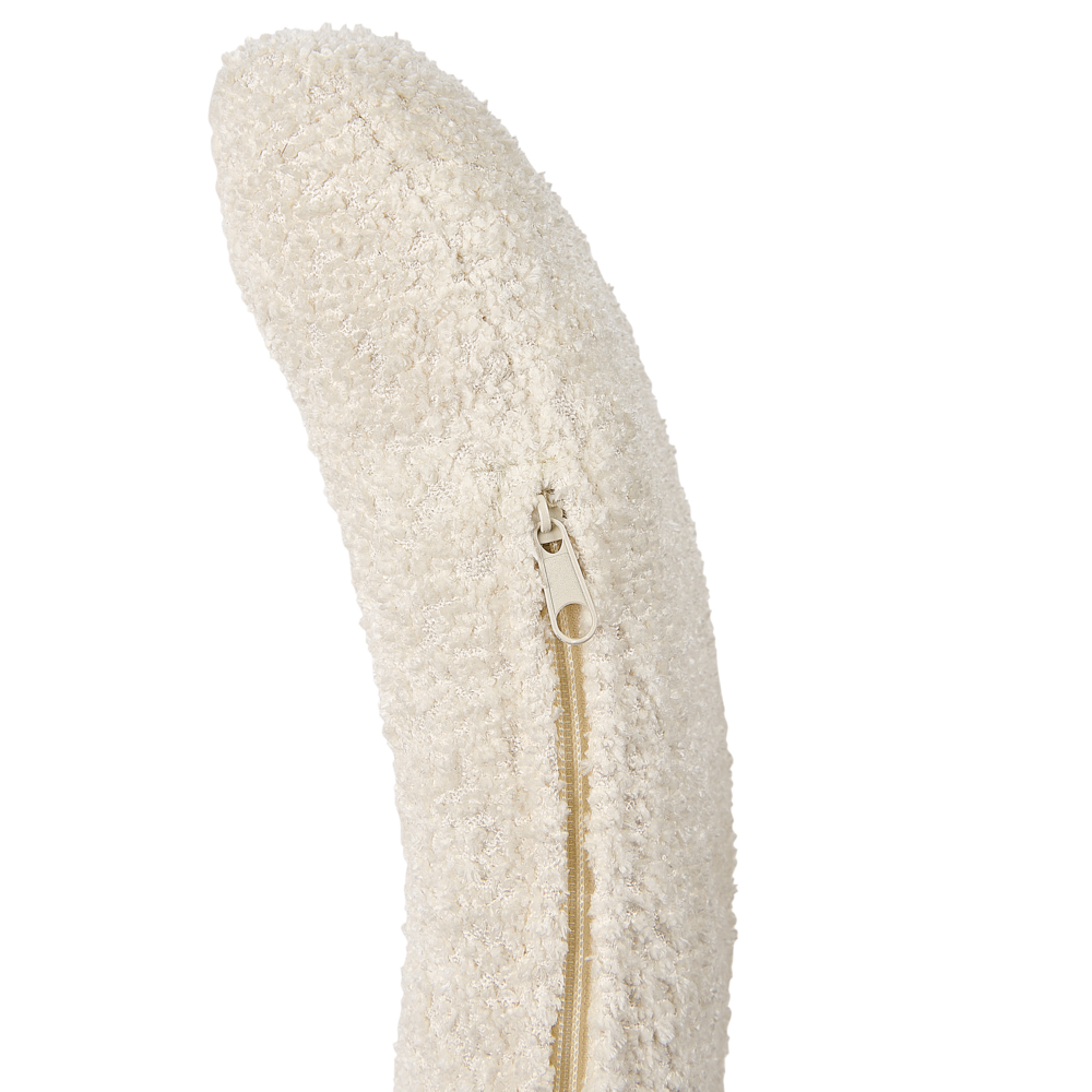 Poltrona girevole Seduta in bouclè bianco sporco Gambe in metallo stile retrò