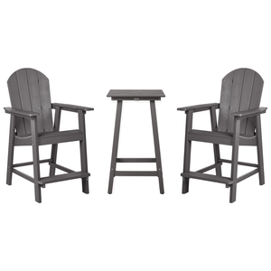 Set da giardino Bistro Bar Tavolo e sedie alte grigio scuro Stile industriale per esterni