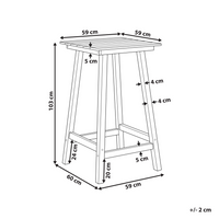 Tavolo da bar da giardino Blu in materiale sintetico 60 x 60 cm Industriale Tradizionale da giardino all'aperto per il patio