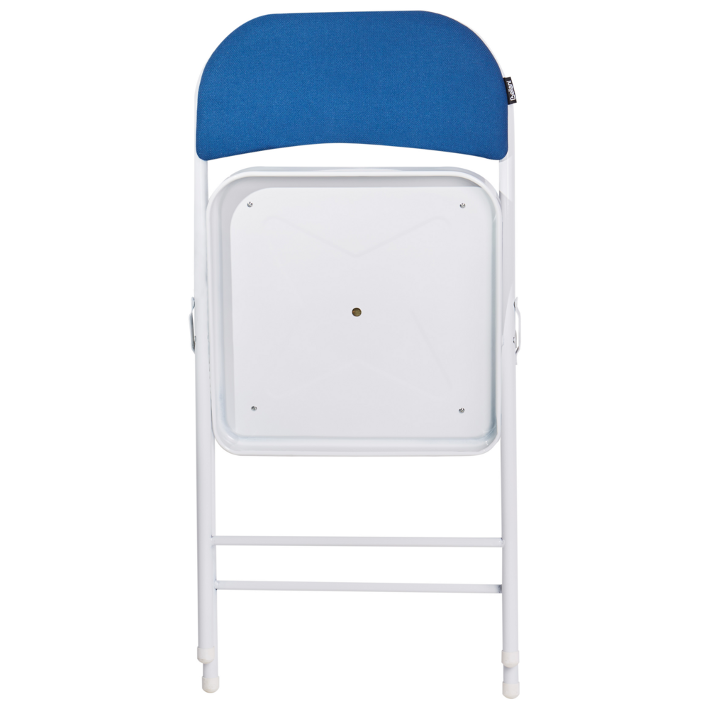 Set 4 Sedie Pieghevoli in Metallo blu e bianco sedile e schienale imbottiti