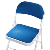 Set 4 Sedie Pieghevoli in Metallo blu e bianco sedile e schienale imbottiti