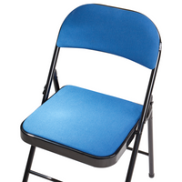 Set 4 Sedie Pieghevoli in Metallo blu e nero sedile e schienale imbottiti