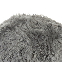 Pouf grigio EPS perline riempimento pelliccia sintetica modello solido quadrato Boho moderno tessuto poggiapiedi