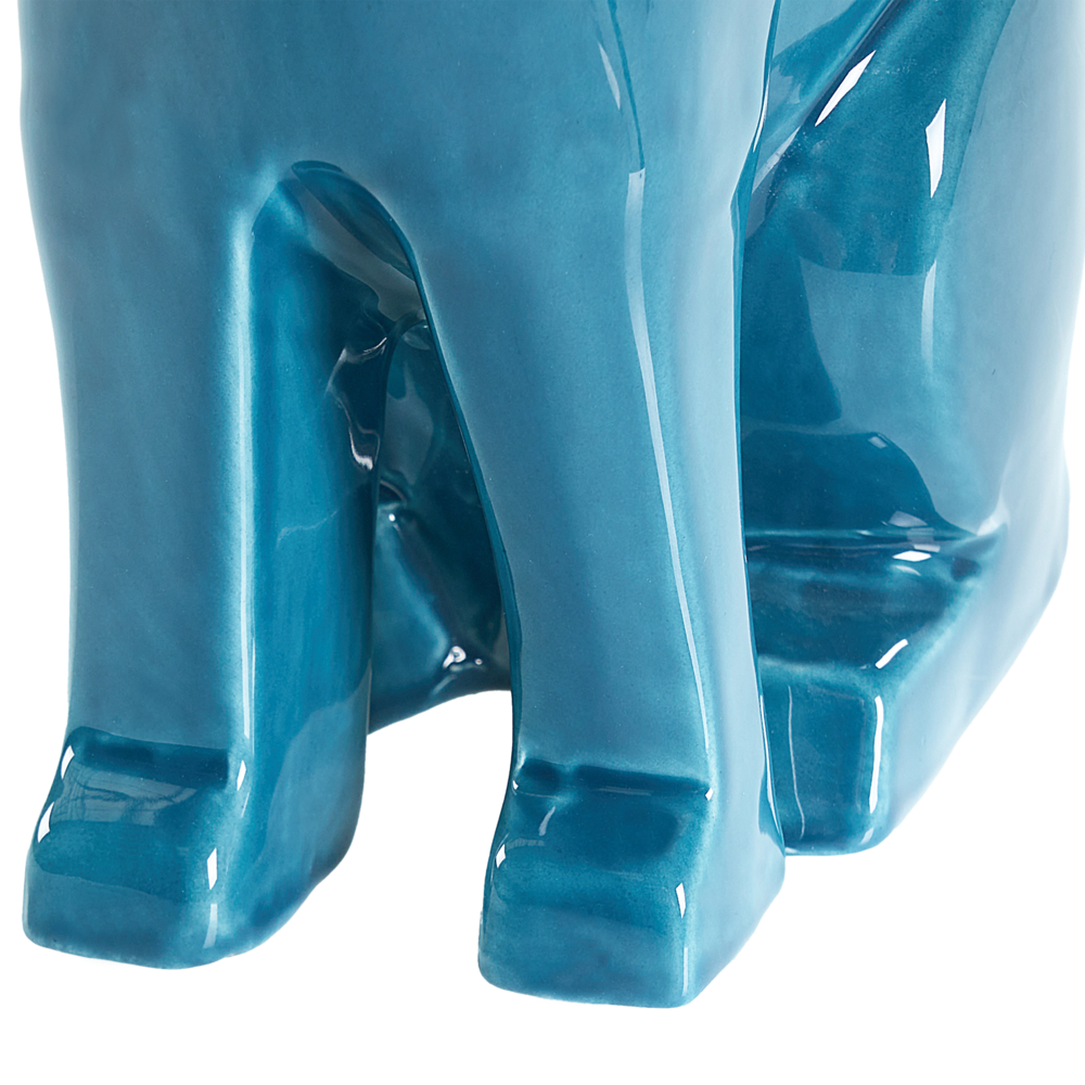 Figura decorativa in ceramica blu Dolomite 27 cm Statuetta Coniglio Pasqua Decorazione Soggiorno